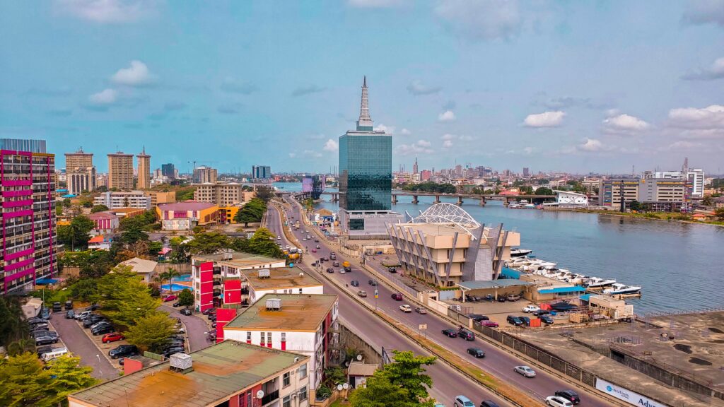 The skyline of Lagos, Nigeria.