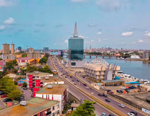 The skyline of Lagos, Nigeria.