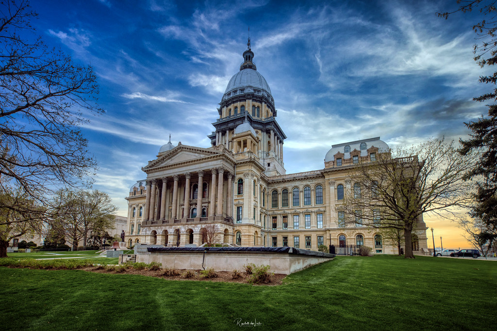 The Illinois state capitol building in Springfield, Illinois.