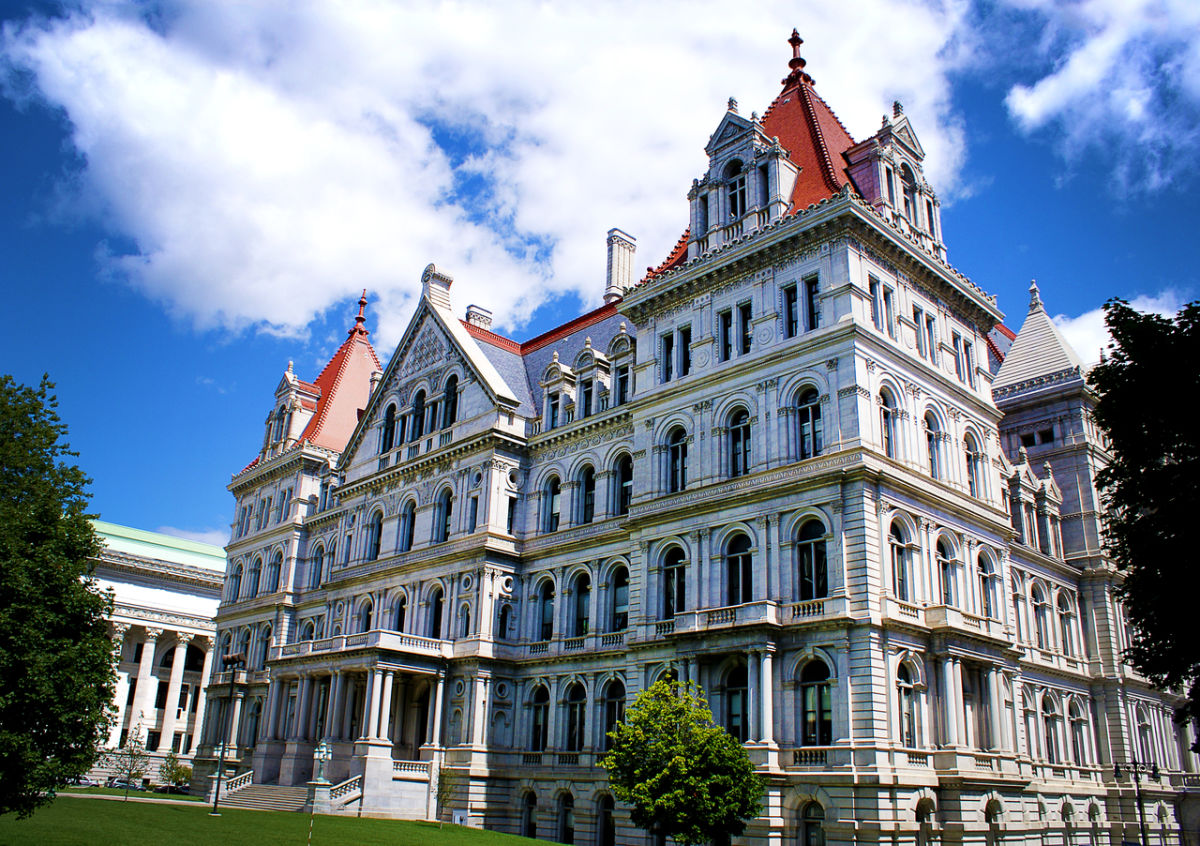 The New York state capitol building in Albany, New York.