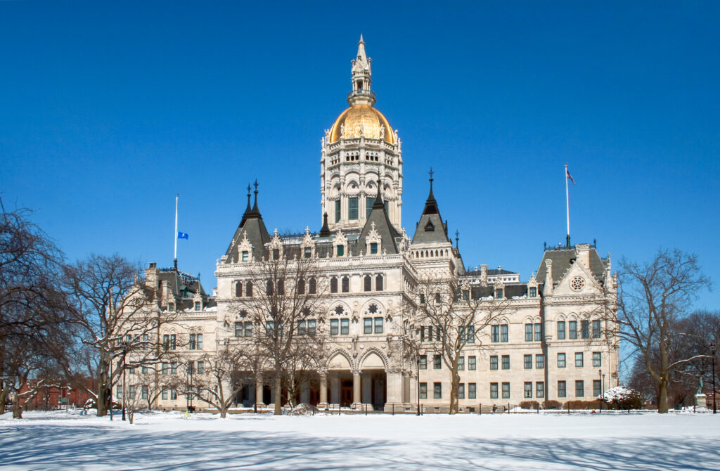 The Connecticut state capital building in Hartford, Connecticut.