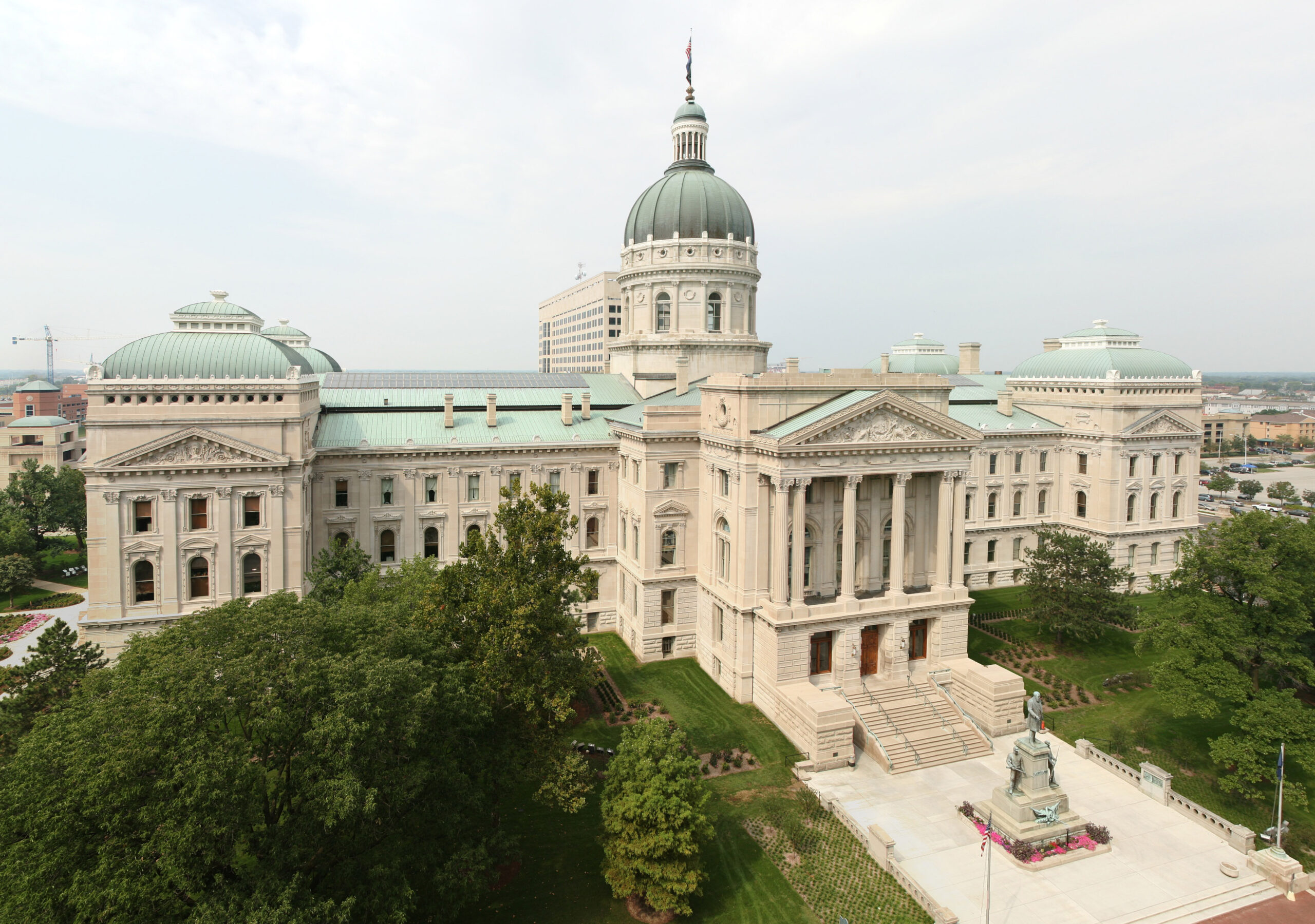 The Indiana state capitol building in Indianapolis, Indiana.
