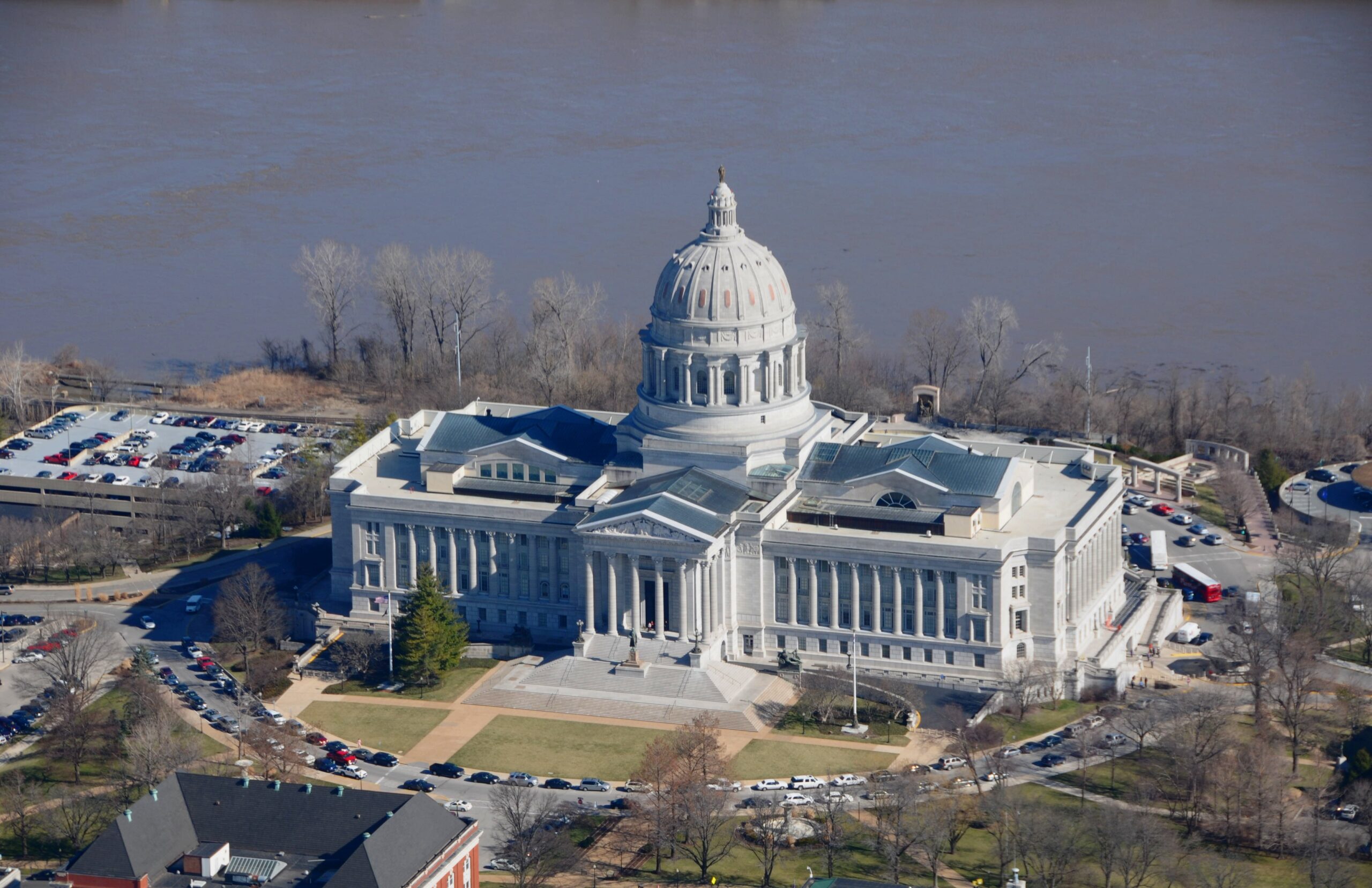 The Missouri State Capitol building in Jefferson City, Missouri.