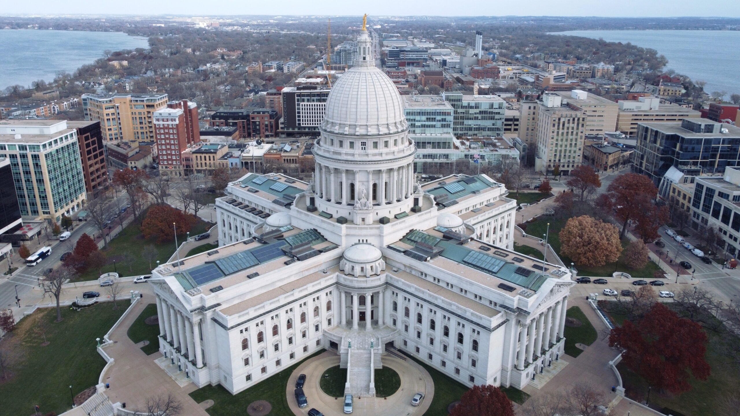 The Wisconsin state capitol building in Madison, Wisconsin.